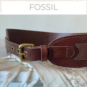 ⭐️ Fossil Brown Leather and Suede Belt